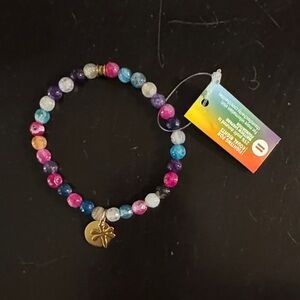 NWT Chavez for Charity Colorful Beaded Bracelet with Charm
